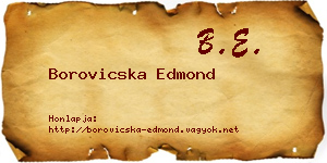 Borovicska Edmond névjegykártya